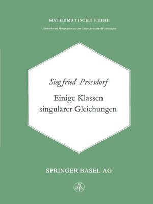 cover image of Einige Klassen Singulärer Gleichungen